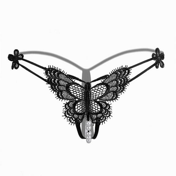 HUPOM Sexy Underwear For Women Women’S Underwear Briefs Low waist Elastic Waist Solid Thong Black L