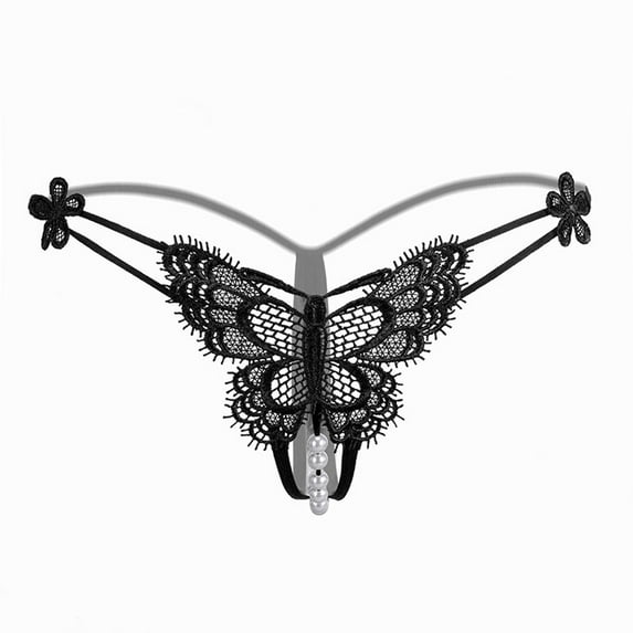 HUPOM Sexy Underwear For Women Women’S Underwear Briefs Low waist Elastic Waist Solid Thong Black L