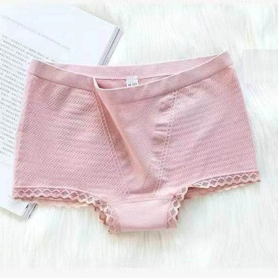 HUPOM Sexy Underwear For Women Women’S Underwear Briefs Medium waist Elastic Waist Solid Briefs Pink One Size