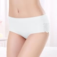 thumbnail image 1 of HUPOM Sexy Underwear For Women Women’S Underwear Briefs Medium waist Elastic Waist Solid Briefs White L, 1 of 2