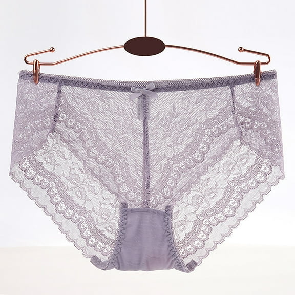 HUPOM Sexy Underwear For Women Women’S Underwear Briefs Medium waist Elastic Waist Solid Thong Gray XL