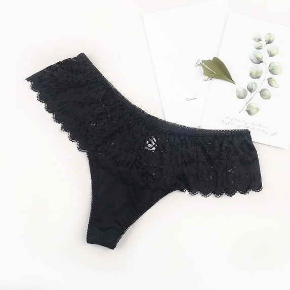 HUPOM Sheer Panties Underwear For Women In Clothing Briefs Leisure Tie Drop Waist Black M