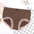 thumbnail image 1 of HUPOM Sheer Panties Womens Panties High Waist Activewear Tie Seamless Waistband Brown F, 1 of 4