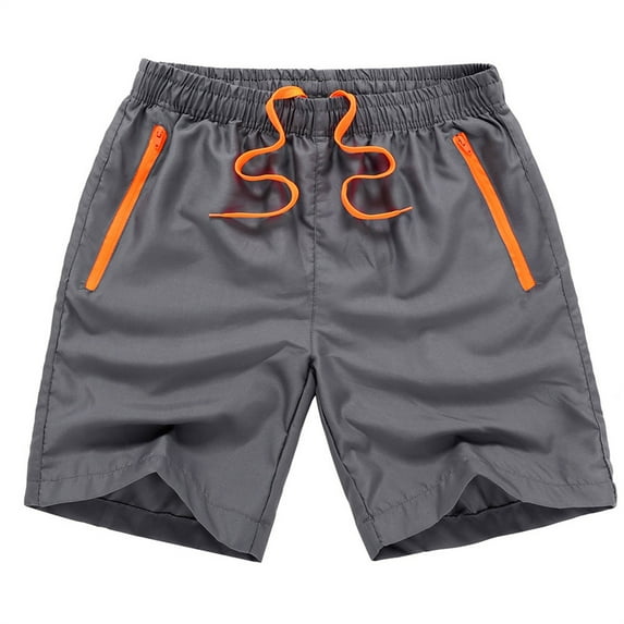 HUPOM Shorts Men Summer Shorts For Men Fitted Mid Short Cycling Gray 2XL