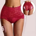 thumbnail image 1 of HUPOM Silk Panties Underwear High Waist Leisure None Elastic Waist Red L, 1 of 4