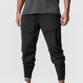 thumbnail image 1 of HUPOM Slim Fit Dress Pants For Men Fashion Men Pants Track Pants High Waist Rise Ankle Straight-Leg Black S, 1 of 7