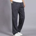 thumbnail image 1 of HUPOM Slim Fit Dress Pants For Men Mens Pants Cargo Mid Waist Rise Short Slim Bootcut Dark Gray 3XL, 1 of 5