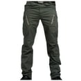 thumbnail image 1 of HUPOM Slim Fit Dress Pants For Men Mens Work Pants Cargo High Waist Rise Short Straight-Leg Green 2XL, 1 of 8