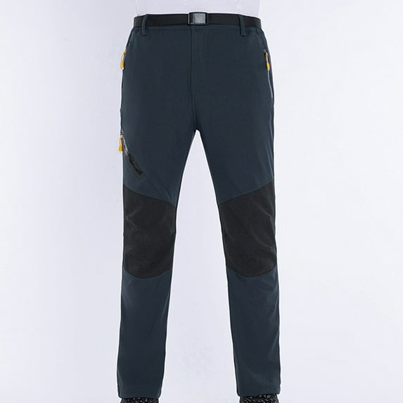 HUPOM Slim Fit Dress Pants For Men Mens Work Pants Track Pants High Waist Rise Short Slim Bootcut Navy 3XL