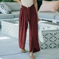 thumbnail image 1 of HUPOM Straight Leg Sweatpants For Women Cargo Pants Trousers High Waist Rise Long Straight-Leg Wine 2XL, 1 of 8