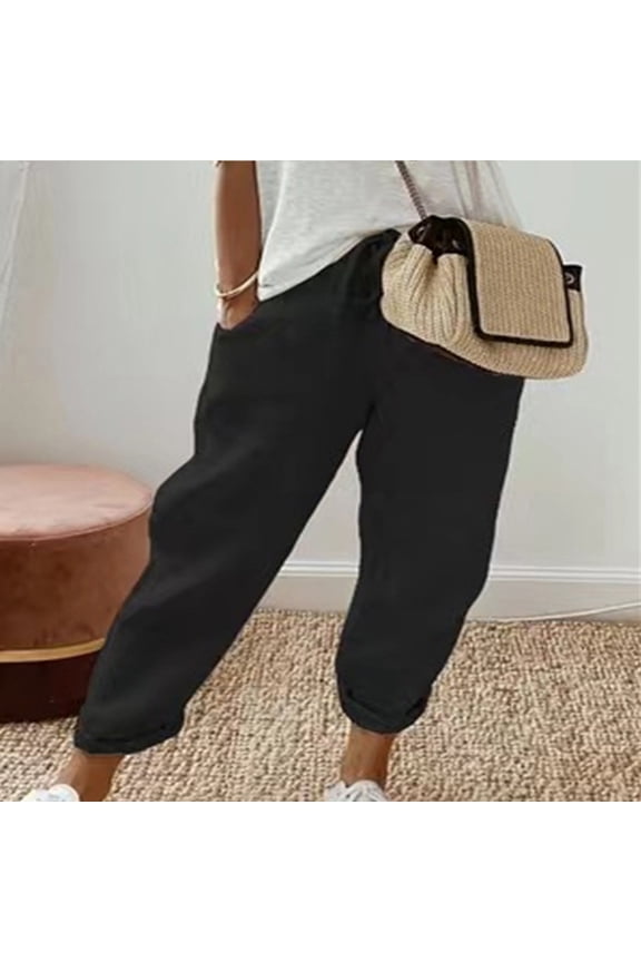 Straight Leg Sweatpants For Women Training Pants Carpenter High Waist Rise Ankle Slim Straight Black 2XL