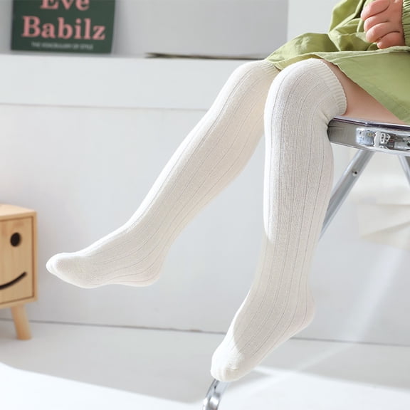 HUPOM Toddler Knee-High Soft Solid Casual White 2024 Summer Clearance New Arrival Size One Size