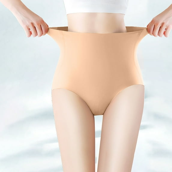 HUPOM Underwear For Women Panties High Waist Activewear None Comfort Waist Beige M