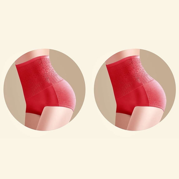 HUPOM Underwear Men Boxer Briefs Panties For Women High Waist Casual Tie Comfort Waist Red 2XL