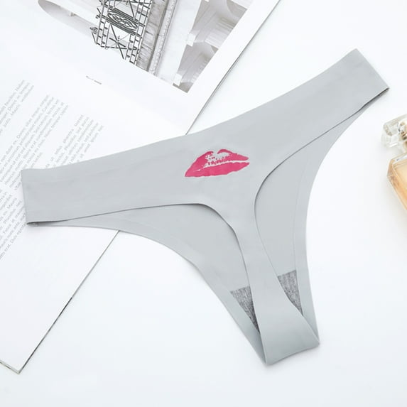 HUPOM Underwear Panties Thong Leisure Tie Drop Waist Gray M