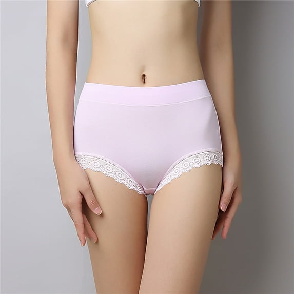 HUPOM Underwear Women Ladies Underwear High waist Comfort Waist Solid Period Pink 3XL