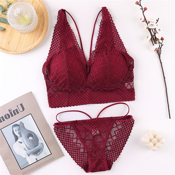 HUPOM Underwear Women Ladies Underwear Low waist Comfort Waist Solid Thong Wine One Size