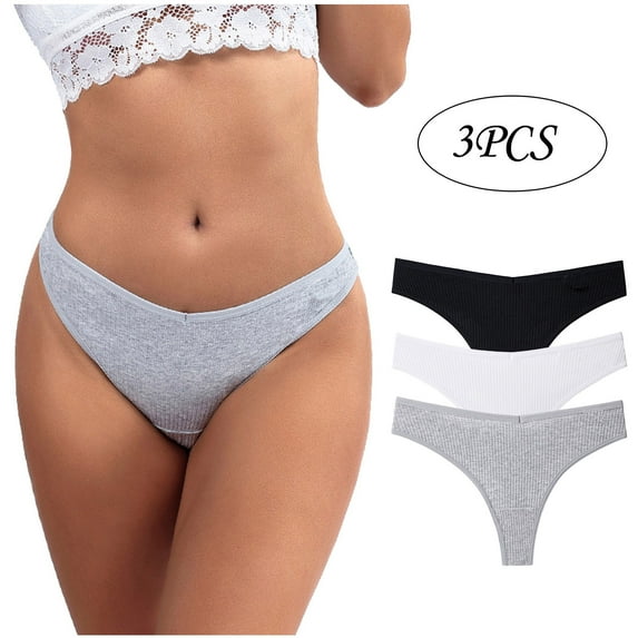 HUPOM White Underwear Women Panties For Girls Thong Casual Tie Comfort Waist Multi-color M
