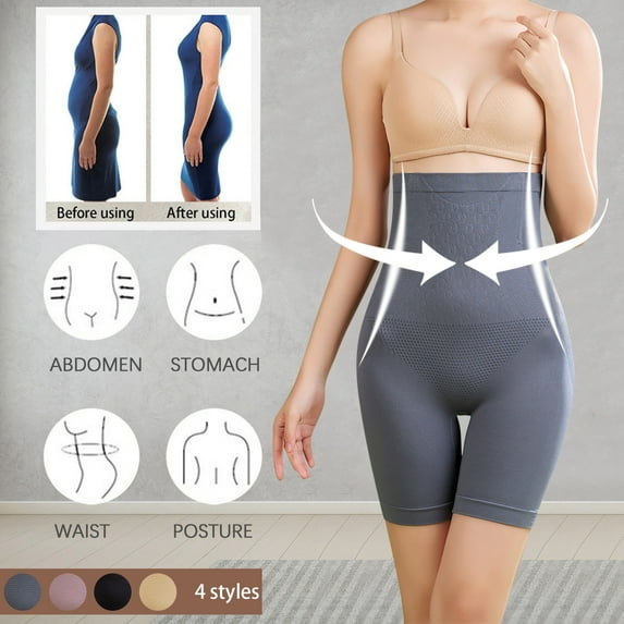 HUPOM White Underwear Women Underwear High Waist Casual Tie Seamless Waistband Gray 2XL