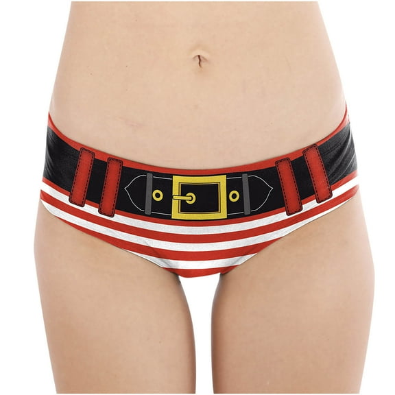 HUPOM Women Boxers Underwear Womens Panties Briefs Leisure Tie Banded Waist Red L