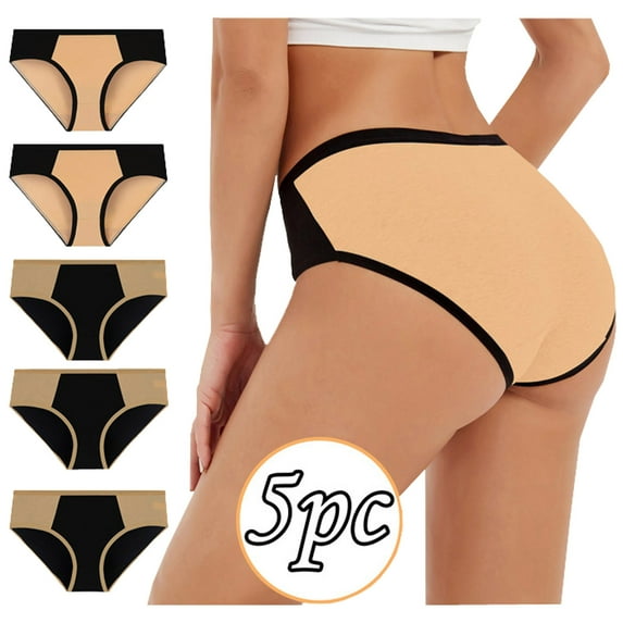 HUPOM Women Cotton Underwear Womens Underwear Bikini Leisure Tie Banded Waist Multi-color 4XL