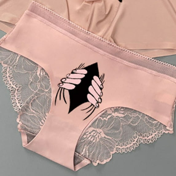 HUPOM Women Cotton Underwear Womens Underwear High Waist Leisure Belt Elastic Waist Pink L