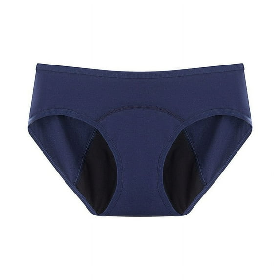 HUPOM Women'S Underwear Funny Underwear For Women Low waist Elastic Waist Solid Period Blue 4XL