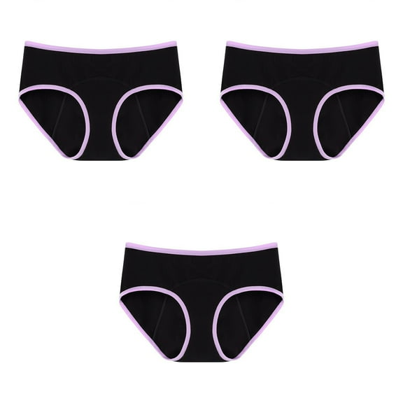 HUPOM Women'S Underwear Funny Underwear For Women Low waist Elastic Waist Solid Period Purple L