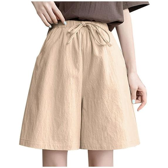 HUPOM Women Shorts for Women Wide Leg Pants Woman Shorts High Short Home Work Lightweight Multi-theme Flare-Leg Active Fit Shorts size 8