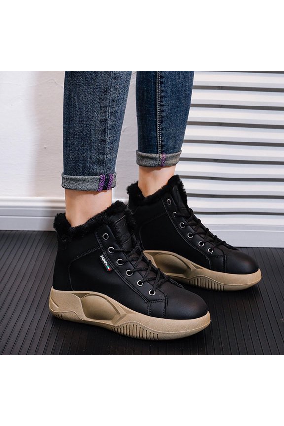 Womens Boots Loafers Low Heel Leather Slip-On Ankle Boots For Women Black 38(US:6.5)
