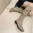 thumbnail image 1 of HUPOM Womens Boots Pumps Low Heel As Show Zip-Up Over The Knee Boots Khaki 40(US:7.5), 1 of 3
