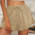 thumbnail image 1 of HUPOM Womens Comfy Shorts Comfy Shorts For Women Shorts High Long Playing Khaki XXL, 1 of 8