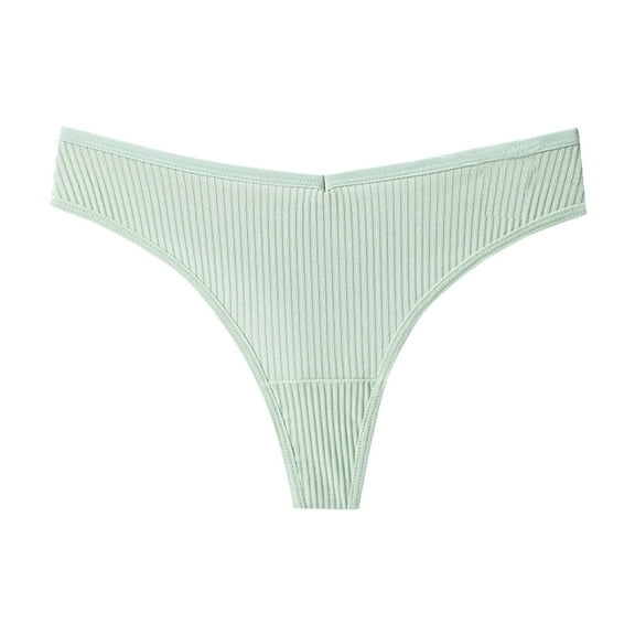 HUPOM Womens Cotton Underwear Underwear For Women Thong Casual Tie Comfort Waist Green L
