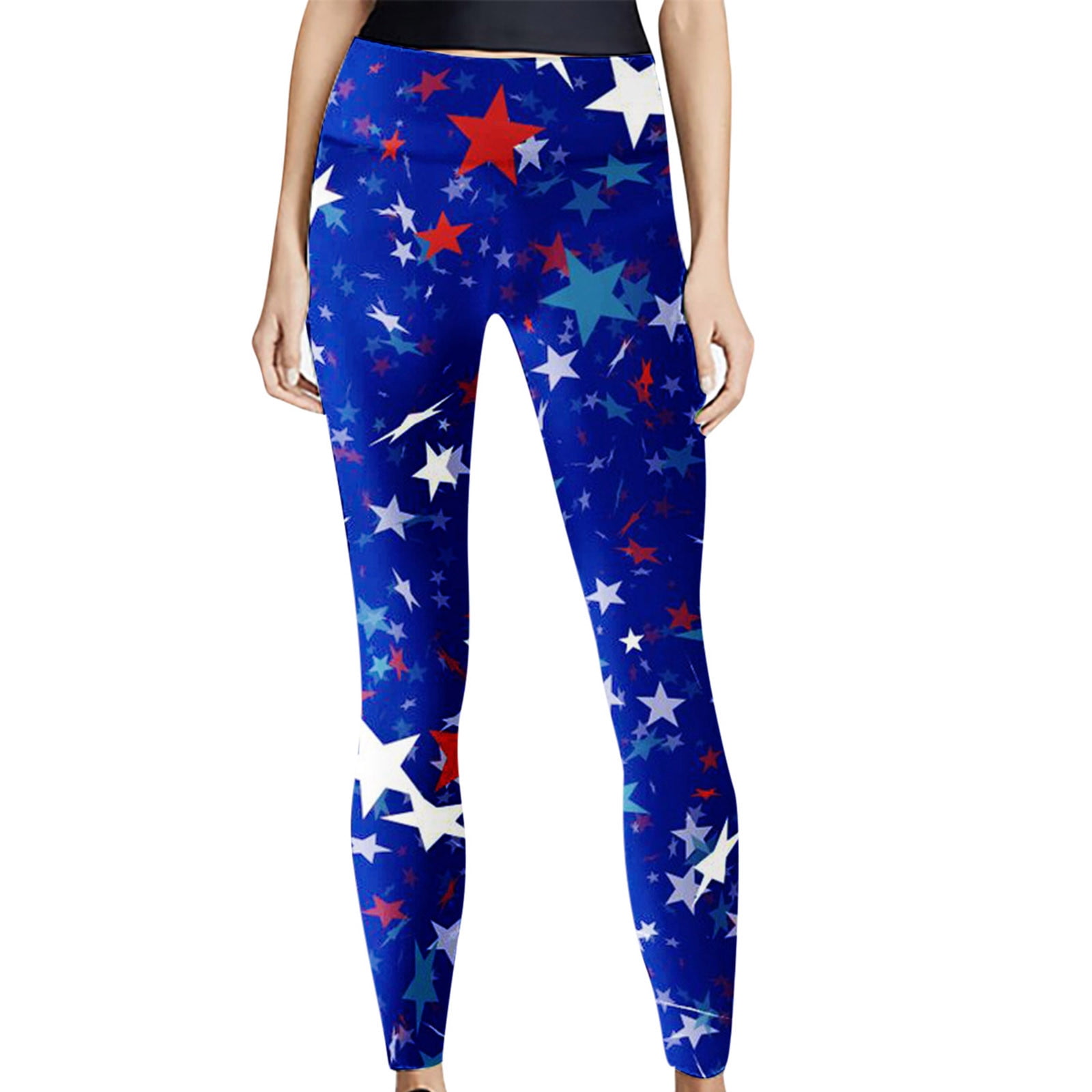 HUPOM Womens Dress Pants Stretchy Womens Pants Legging High Waist Rise Full Straight Leg Blue M