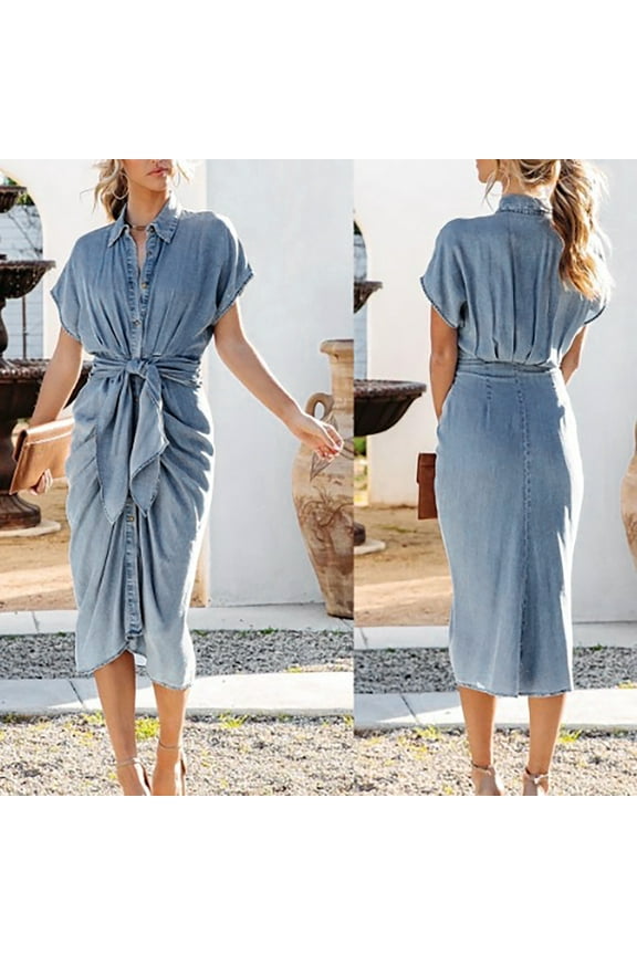 Womens Dresses Summer 2023 Dresses For Women Sheath Deep V-Neck Romper Fitted Light Blue XL
