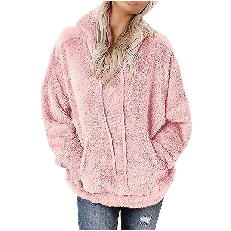 HUPOM Womens Pullover Sweatshirt Round Neckline Flap Casual Hoodie