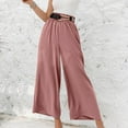 thumbnail image 1 of HUPOM Womens Scrub Pants Joggers Cargo Pants Casual High Waist Rise Long Flare-Leg Pink M, 1 of 9