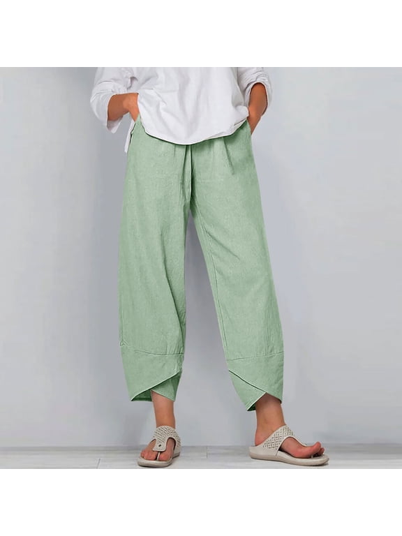 Womens Scrub Pants Joggers Training Pants Legging High Waist Rise Long Flare-Leg Mint Green XL