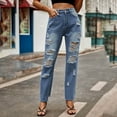 thumbnail image 1 of HUPOM Womens Scrub Pants Joggers Womens Pants Capris High Waist Rise Long Straight-Leg Blue S, 1 of 1