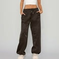 thumbnail image 1 of HUPOM Womens Scrub Pants Joggers Womens Pants Cargo Mid Waist Rise Full Straight-Leg S, 1 of 8