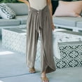 thumbnail image 1 of HUPOM Womens Trouser Pants Training Pants Trousers High Waist Rise Long Straight-Leg Gray M, 1 of 8