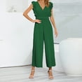 thumbnail image 1 of HUPOM Womens Trouser Pants Womens Pants Chinos High Waist Rise Ankle Flare-Leg Green XL, 1 of 5