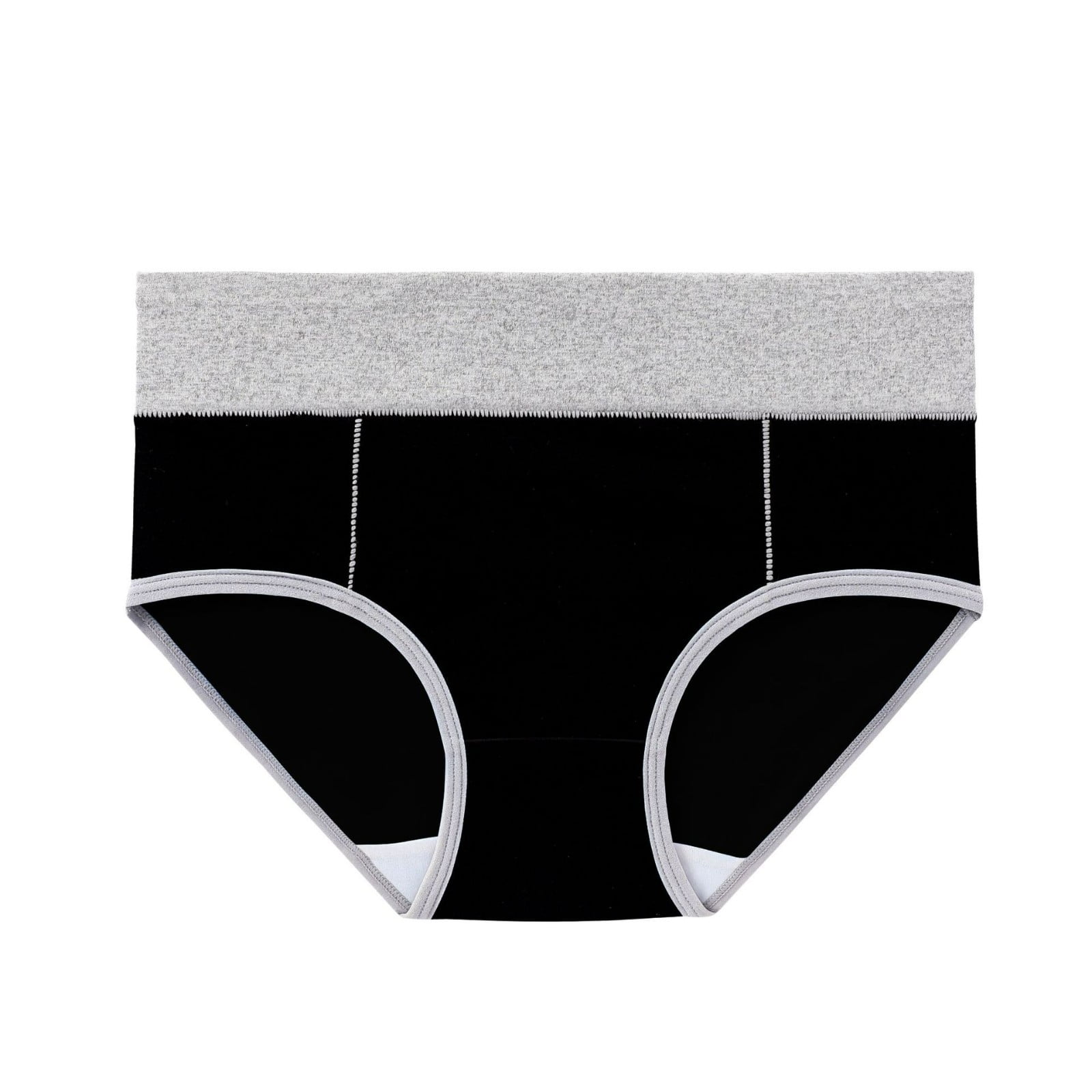 HUPOM Women'S Underwear Funny Underwear For Women High waist Comfort Waist  Solid Period Black 2XL 