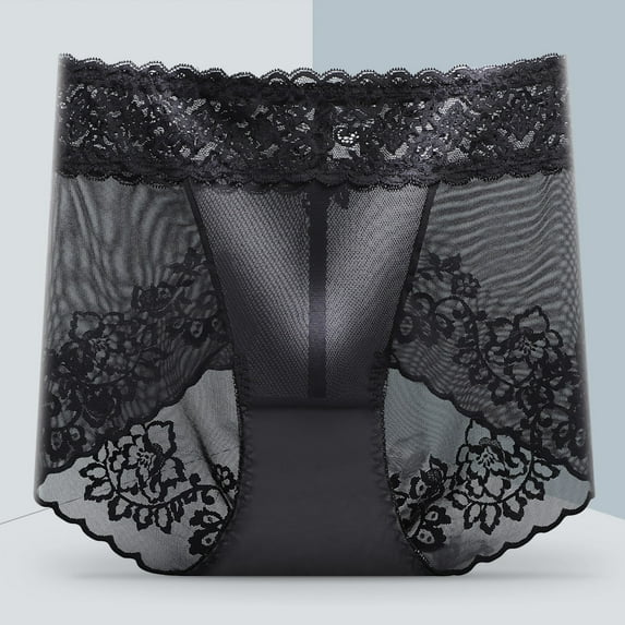 HUPOM Womens Underwear Cotton Cotton Boxers For Women High waist Elastic Waist Solid Briefs Black XL