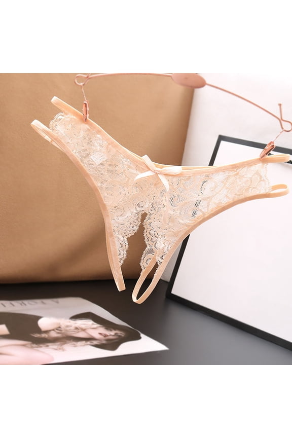 HUPOM Womens Underwear Cotton Cotton Boxers For Women Medium waist Comfort Waist Solid Thong Beige One Size