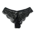 thumbnail image 1 of HUPOM Womens Underwear Cotton Cotton Boxers For Women Medium waist Comfort Waist Solid Thong Black XS, 1 of 2