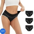 thumbnail image 1 of HUPOM Womens Underwear Cotton Cotton Boxers For Women Medium waist Elastic Waist Solid Briefs Black M, 1 of 6