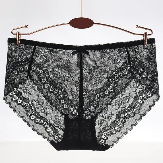 HUPOM Womens Underwear Cotton Cotton Boxers For Women Medium waist Elastic Waist Solid Thong Black XL