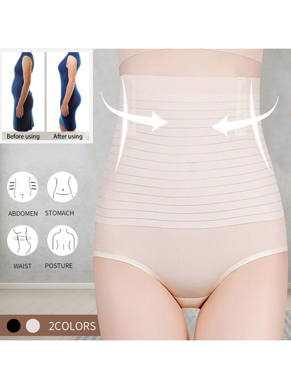 Womens Underwear Panties In Clothing High Waist Casual Tie Seamless Waistband Beige L