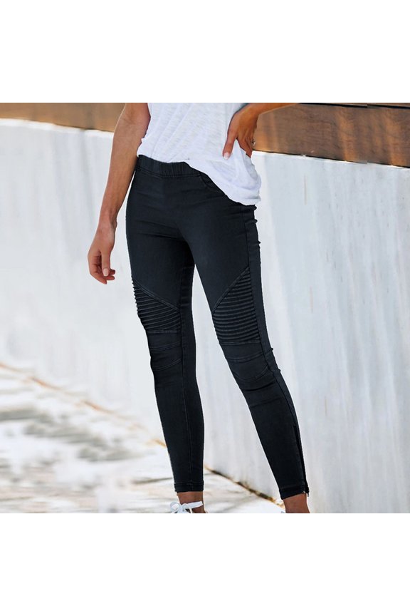 Womens Wide Leg Pants Casual Pants For Women Compression High Waist Rise Full Slim Bootcut Black 4XL